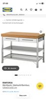 RIMFORSA Werkbank, Edelstahl/Bambus, 120x63.5x92 cm