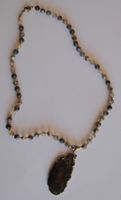AUS NACHLASS: Achatscheibe Edelstein Kette Collier Schmuck