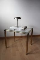 Vintage Beistelltisch Glas Messing Chrom 70er Retro Design