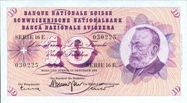 Schweiz 10 Franken 1959 P-45e UNC