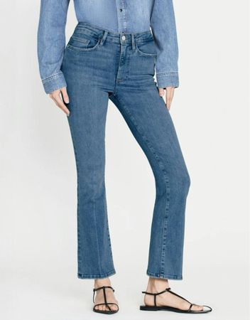 Jeans femme Frame Le Crop Mini Boot bleu taille 30