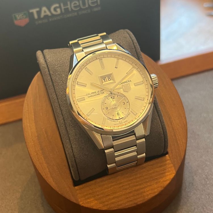 Tag Heuer Orologi: TAG Heuer Carrera Caliber 8 GMT Grande Date Full Set WAR5011 – Usato da Carouge GE venduto da Watchaser 1