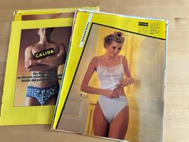 CALIDA original rare Schweizer Reklamen inkl. 70's PYJAMA CH
