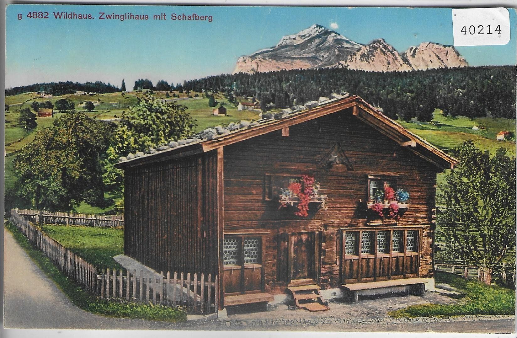 Cartoline postali: Wildhaus - Zwinglihaus mit Schafberg - Litho – Usato da Ettingen venduto da Kartenplanet
