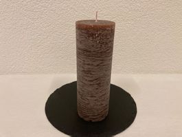 Kerze 8 x 22 cm, mokka rustic, ca. 950g