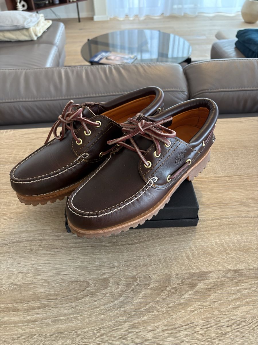 Timberland Scarpe da uomo: Timberland Authentics 3 Eye Classic - Bootsschuh - Braun – Nuovo (secondo la descrizione) da Zürich venduto da Noki__ 1