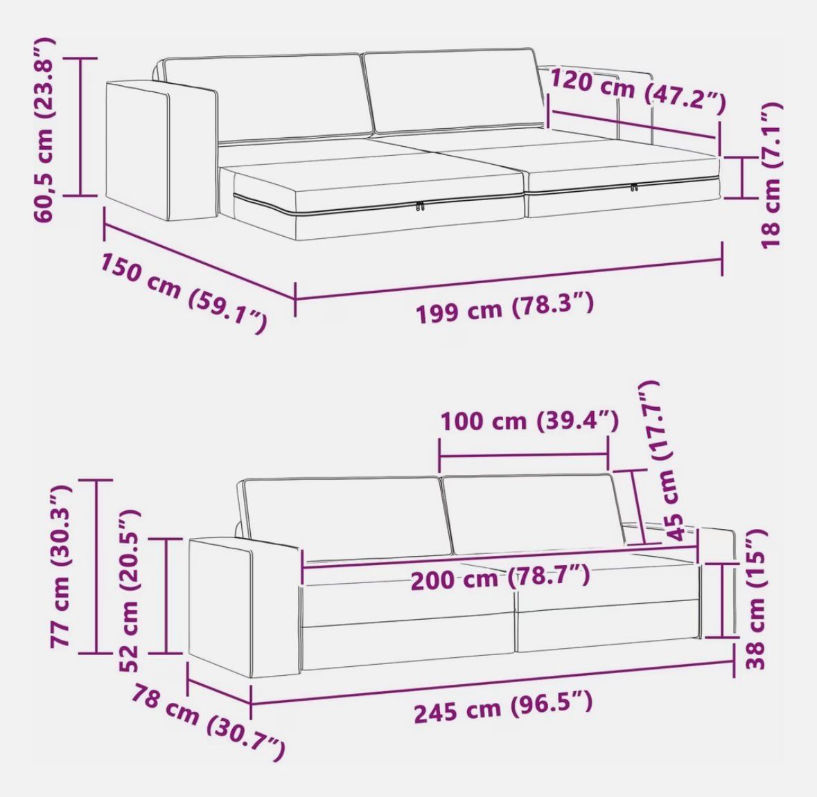 Sofas: Aufklappbares Bettsofa – Neu (gemäss Beschreibung) aus Affoltern am Albis von strecharmstrong 5