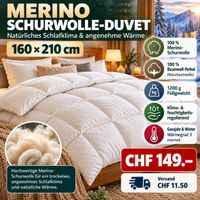 Merino Schurwolle-Duvet 160x210 cm – Ganzjahr