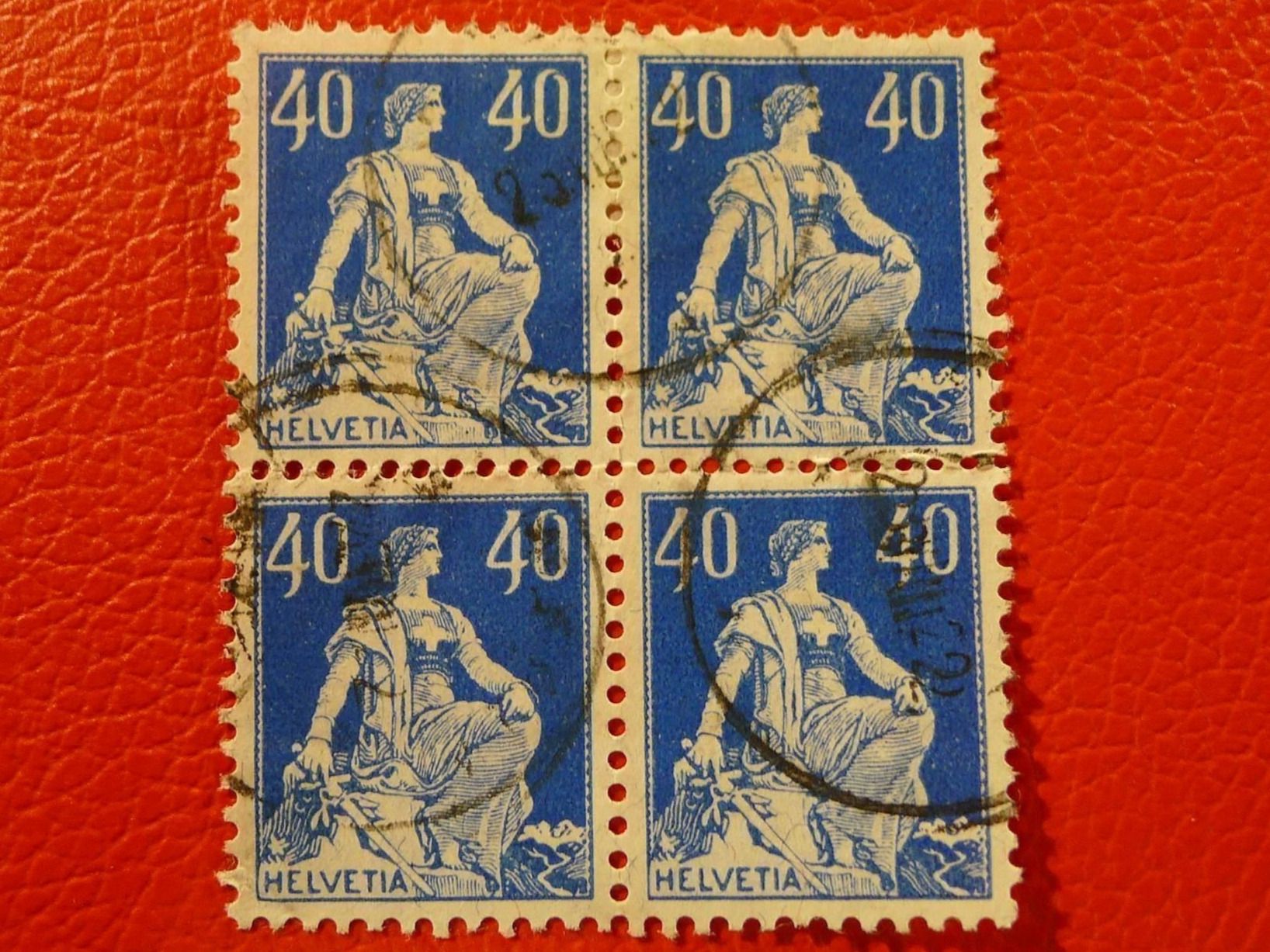 Tutti i francobolli: 1922: Nr.161 im gestempelten Viererblock, Kat: 600.- – Usato da Sursee venduto da Luzernerraute