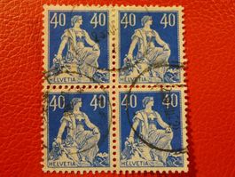 1922: Nr.161 im gestempelten Viererblock, Kat: 600.-