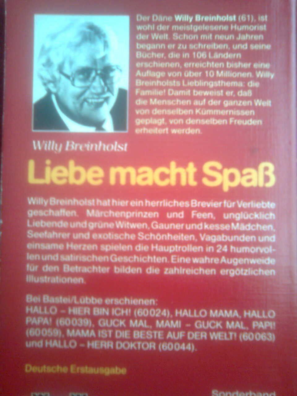 Libri: Willy Breinholst  Liebe macht Spaß. – Usato da Basel venduto da Alacant 2