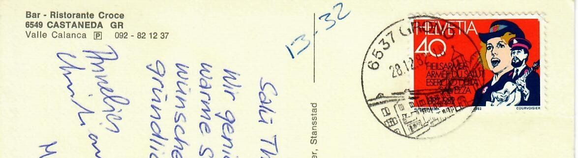 Ansichtskarten: Bar Croce Castaneda – Gebraucht aus Hochdorf von Ziegel-16 1