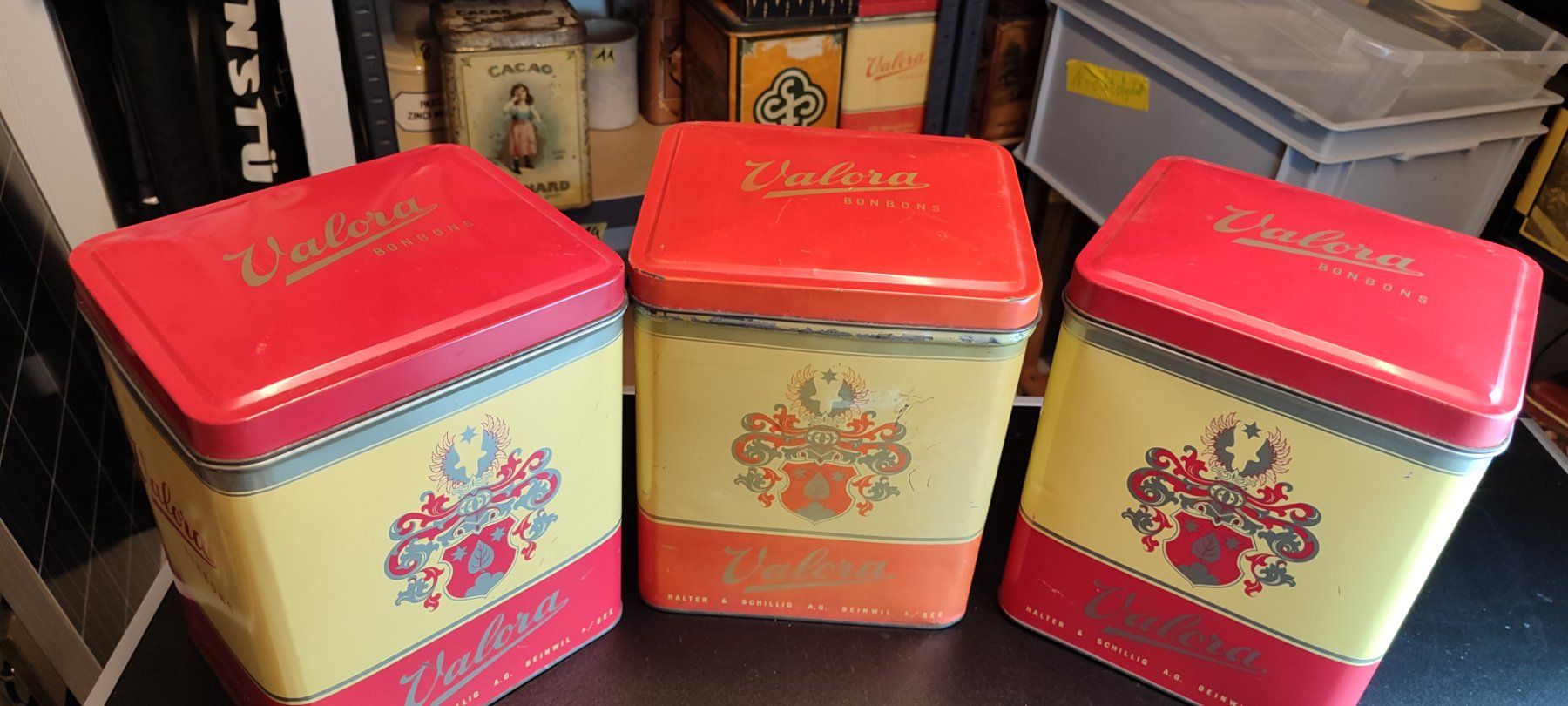 Barattoli: Wunderschönes altes Blechsdose Trio valora – Usato da Gelterkinden venduto da MYSTOREFORYOU4460 1