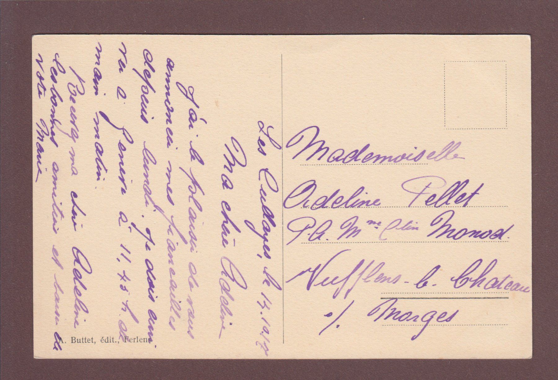 Ansichtskarten: Tour de GOURZE - 1917 – Gebraucht aus Pully von nicecards 1