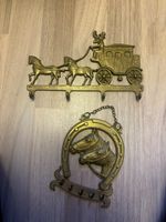 Appendiabiti con cavallo e carrozza in ottone