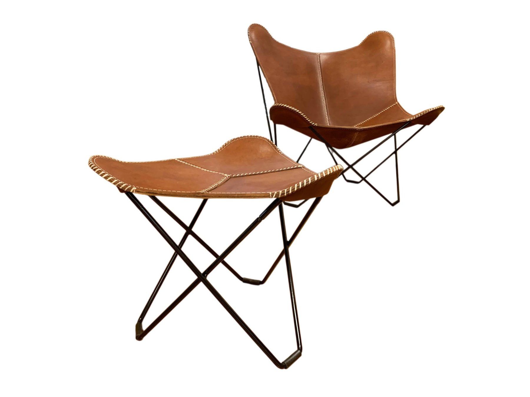 Poltrone: Poltrona Butterfly - BKF Brown + poggiapiedi – Nuovo e nell'imballaggio originale da Arbedo venduto da patagonialeatherrugs