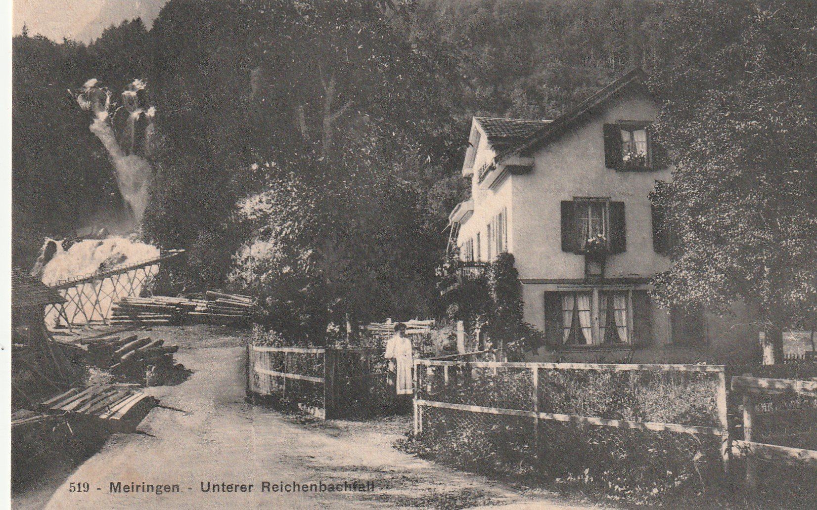 Cartoline postali: Meiringen-Unterer Reichenbachfall-.Hotelstempel – Usato da uttwil venduto da Koehlerfred