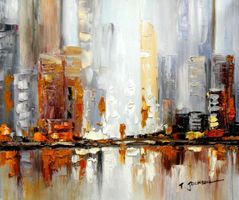 Abstrakt New York Skyline im Herbst