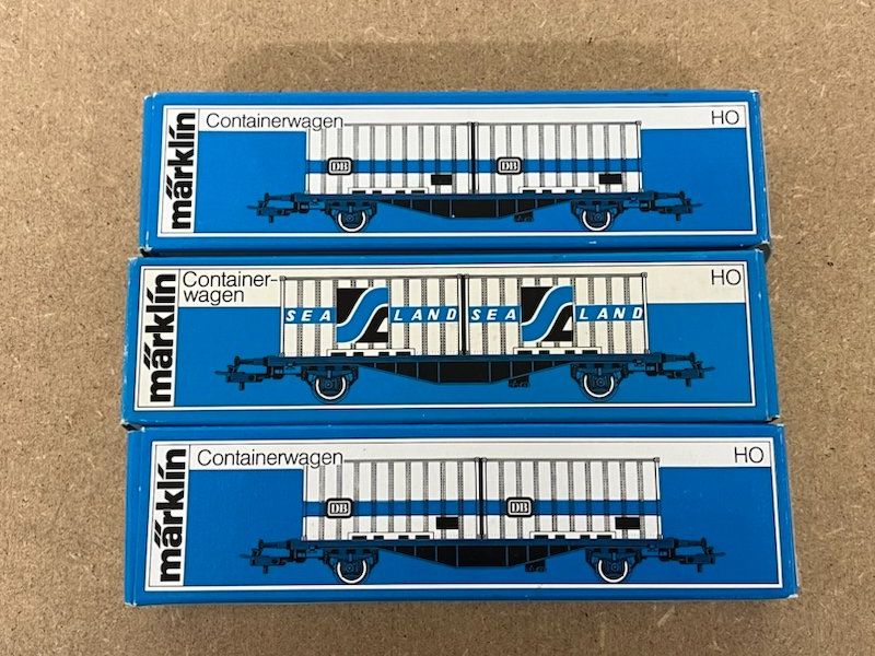 Märklin Modellini di ferrovie: 3 Stk Containertragwagen DB Märklin – Usato da Büsserach venduto da ModellbahnDepot 3