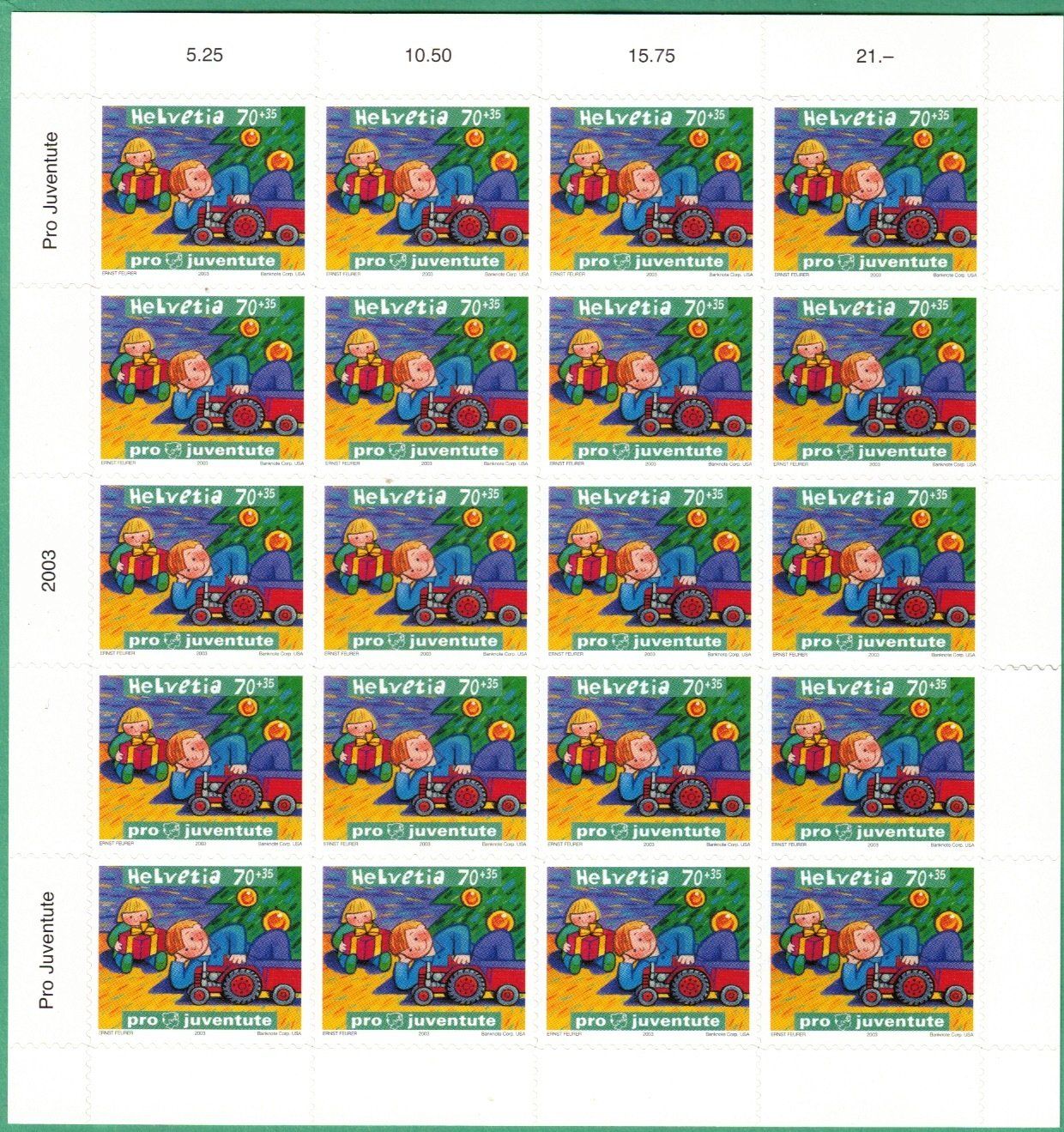 Tutti i francobolli: Bogensatz  2003  Pro Juventute  (selbstklebend)   postfrisch – Nuovo (secondo la descrizione) da Mellingen venduto da Ginger 3