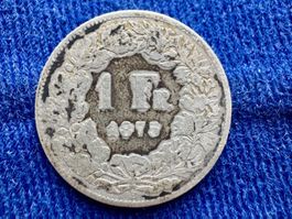 1 Fr 1875 Silbergeld stark abgenutzt