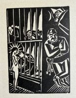 🟡antiker Holzschnitt FRANS MASEREEL monogrammiert EROTIK