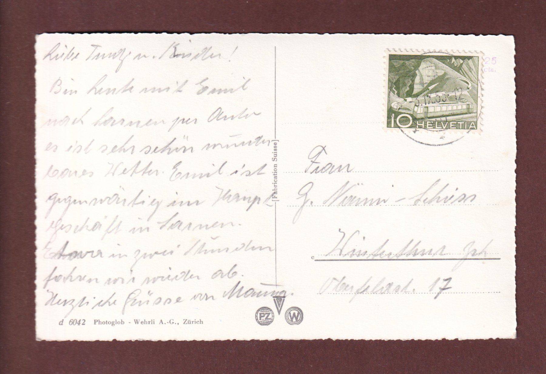 Ansichtskarten: SARNERSEE mit Pilatus - 1955 – Gebraucht aus Pully von nicecards-shop 1