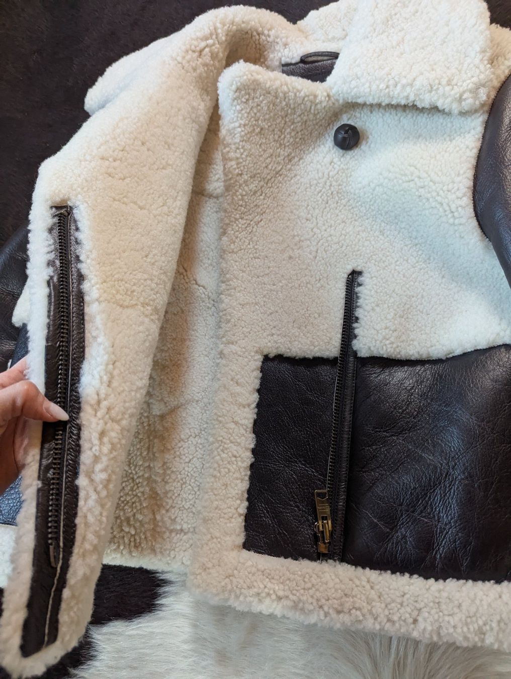 Allsaints Vestes: All Saints shearling leather jacket – Neuf (Voir description) à Altendorf par jak_lkk8 7