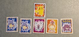 6 Pokemon Sticker Set Pikachu Schiggy Smettbo Taubsi Gengar