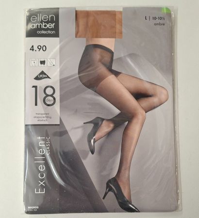 Ellen Amber Excellent Strumpfhose 18den Gr.L Ambre
