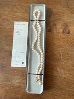 Collier perles naturelles, fermoir or et diamants