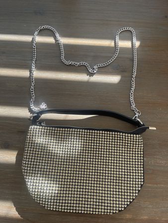 Handtasche mit Steinen und Kette guter Zustand
