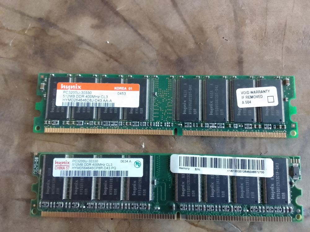 Mémoire ordinateur RAM,2 x 256Mb | Kaufen auf Ricardo
