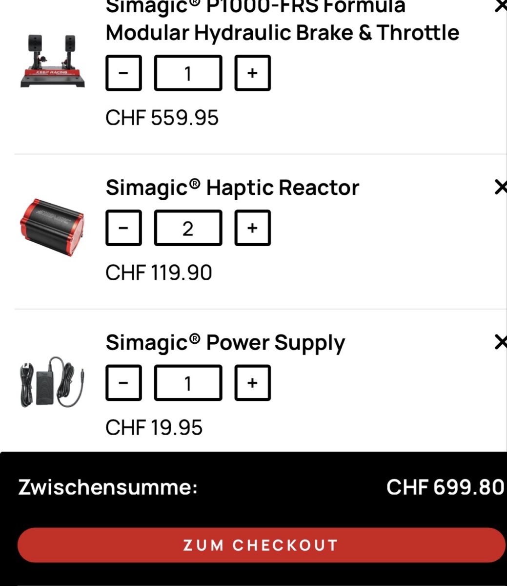 Controller: Simagic P1000 formula hydraulic  inkl 2x haptics und psu2 – Nuovo (secondo la descrizione) da Regensdorf venduto da ald_kpq8