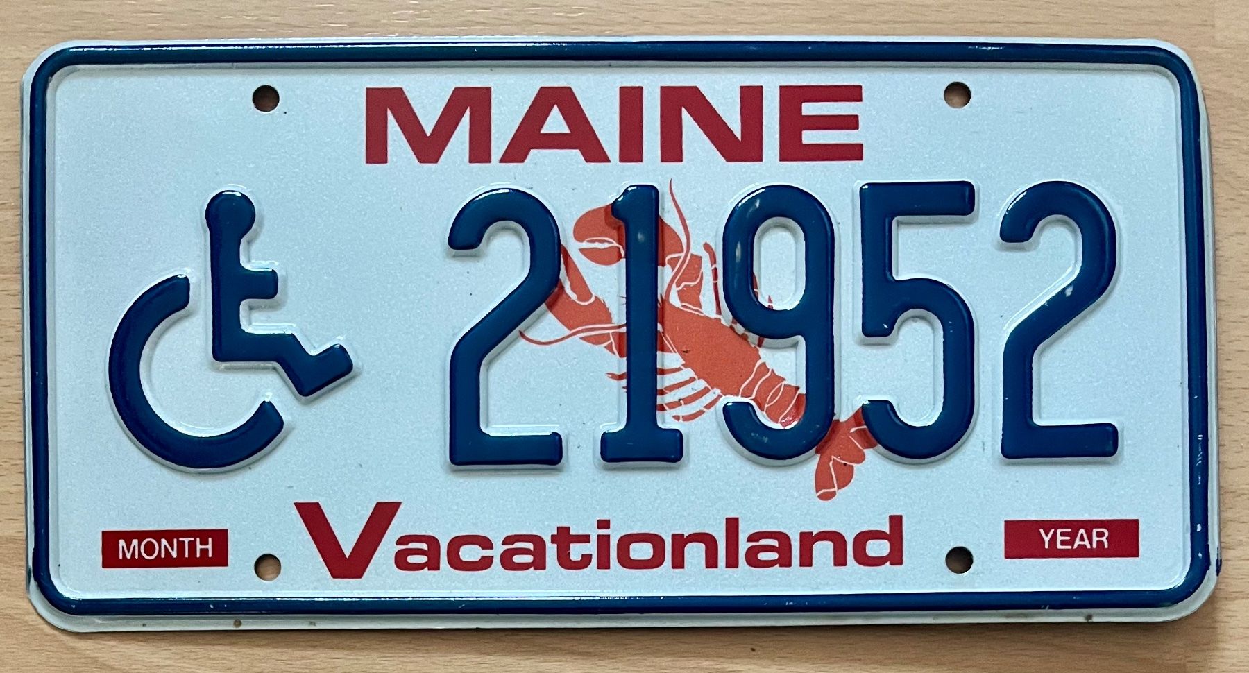 Schilder: Maine USA Nummernschild 21952 – Gebraucht aus Wolfhalden von 19651979