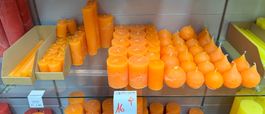 016 Posten Raureif Kerzen orange aus Liquidation