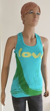 Neues sommerliches Desigual Top, Türkis, Grösse L