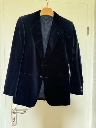 Samtiger Herrenblazer, dunkelblau, Grösse 50Top Zustand!