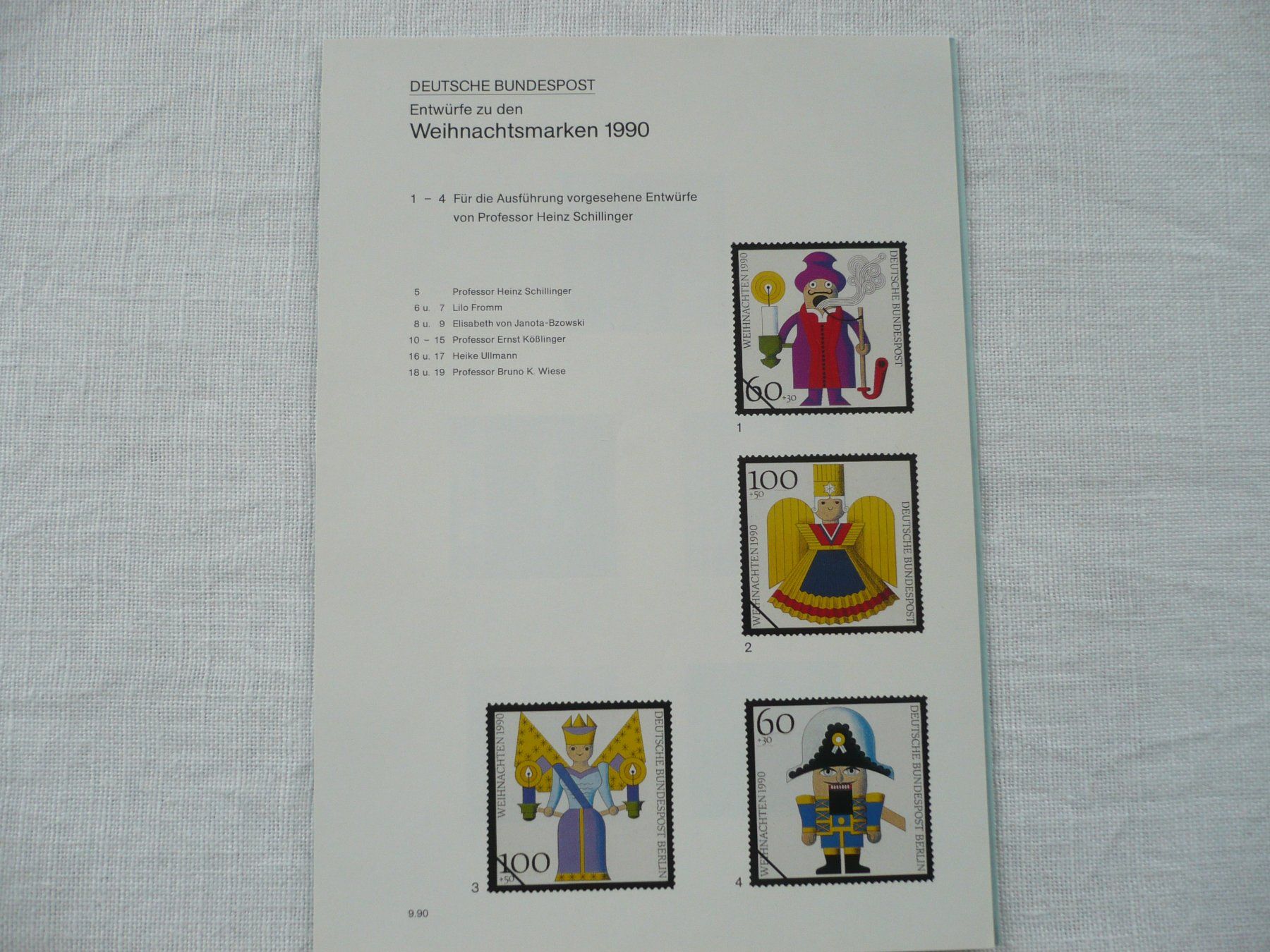 Tutti i francobolli: D 1990 Entwürfe der Weihnachtsmarken – Usato da Zürich venduto da saltandpepper008