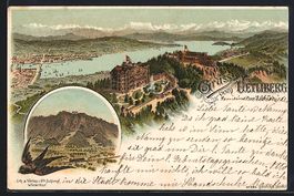 Litho Uetliberg bei Zürich, Panorama mi