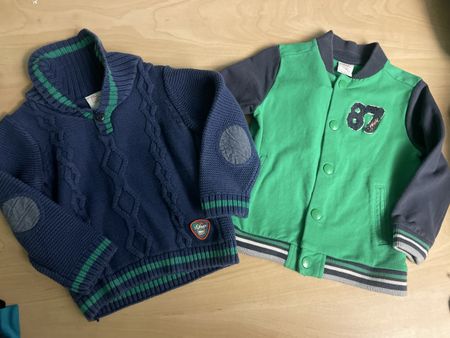 s.Oliver Pullover und Jacke Set blau grün Gr.80 Neue
