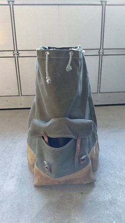 Alter Schweizer Armeesack (Canvas, mit Lederboden)