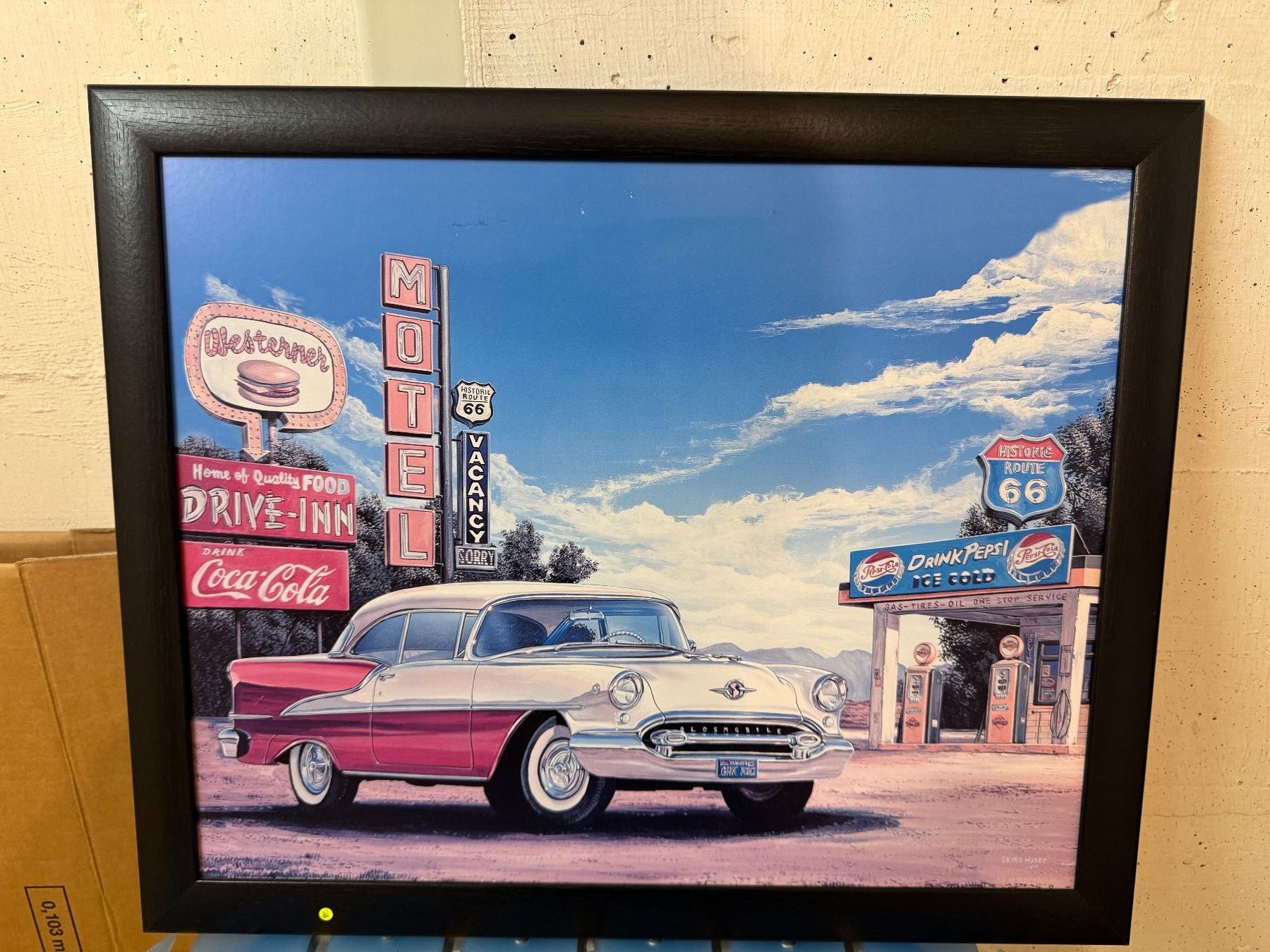Posters & Illustrations: US-Style Bild Route 66 Diner Oldtimer gerahmt – D'occasion à Neftenbach par Rose40
