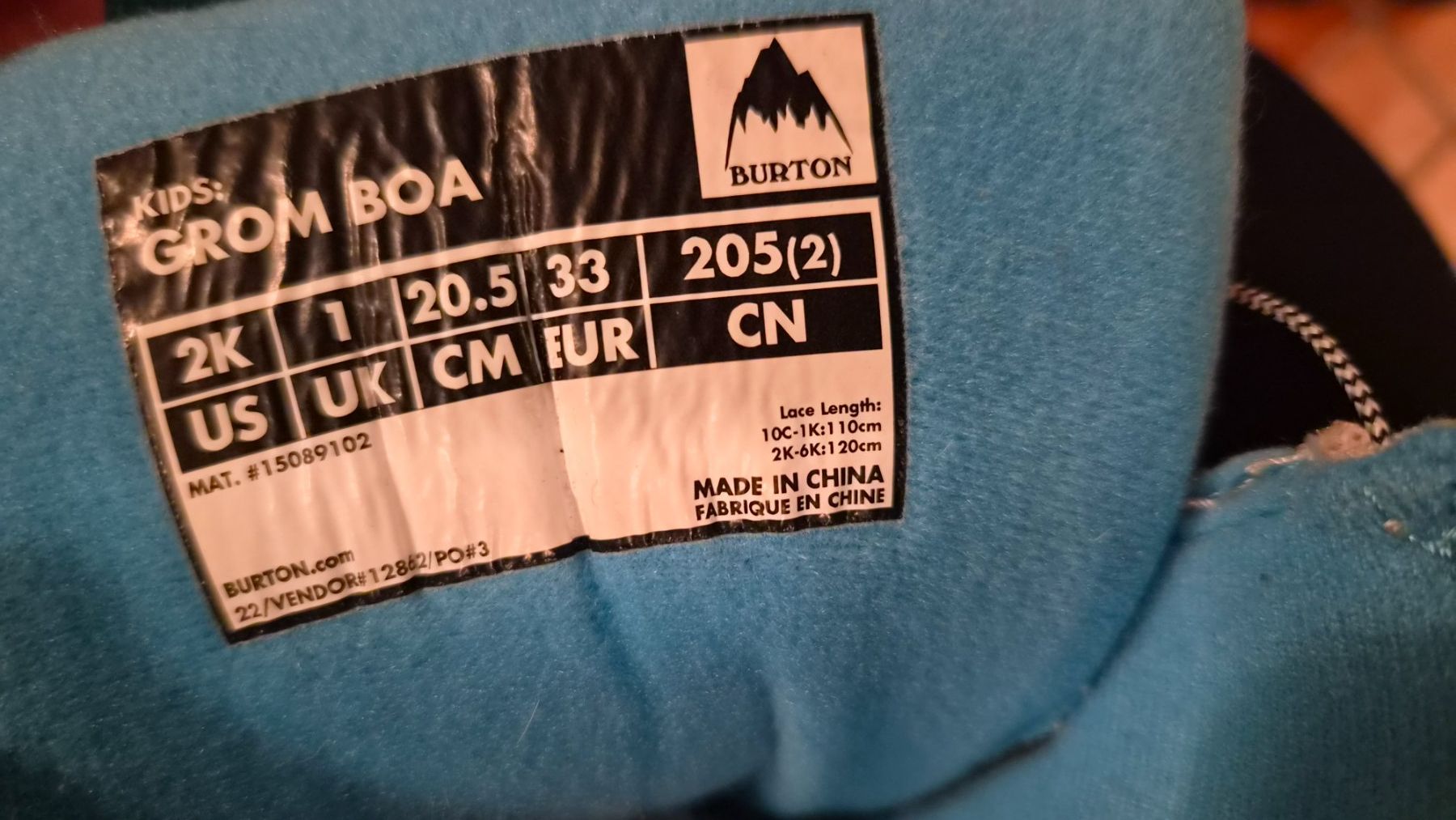 Burton Scarpe per ragazzi: Burton Snowboard Schuhe Gr.33 – Usato da Oberrieden venduto da Raja011 6