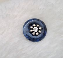 Magnetbrosche Schalhalter Sodalith Swarovski Silber 925