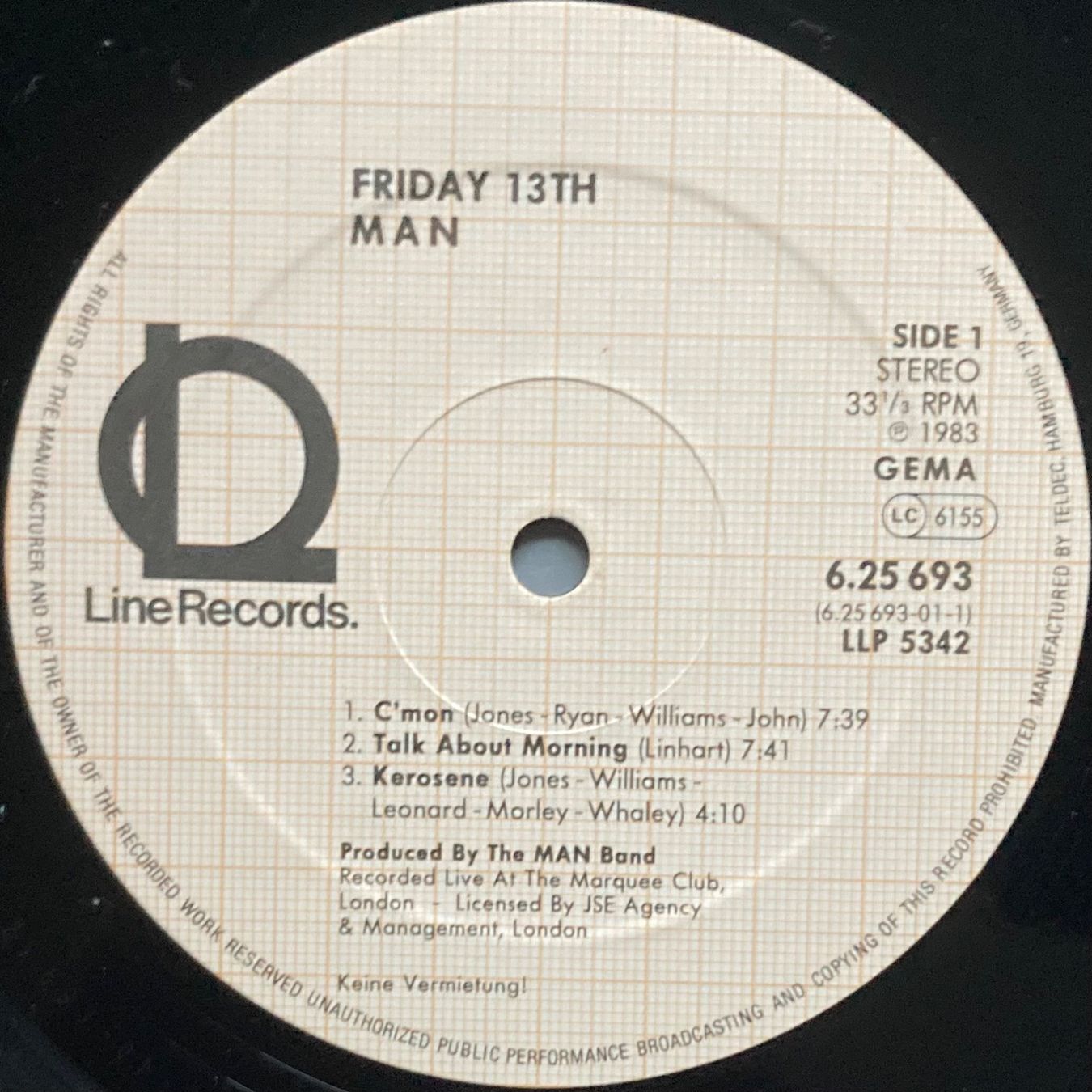 Schallplatten: MAN - FRIDAY 13TH – Gebraucht aus Poliez-Pittet von Newtown-Records 3