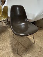 Stuhl vintage Eames Fiberglass, Fuß H Base, dunkelgrau