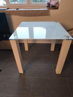 Table de Salon/Cuisine, en verre blanche