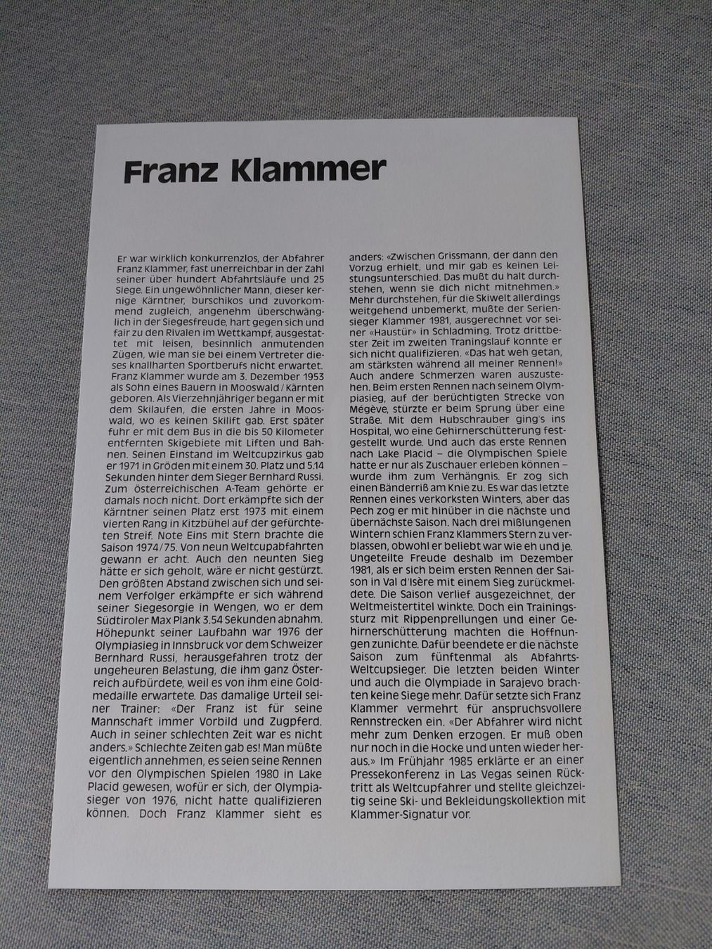 Autogramme: Autogramm Franz Klammer – Gebraucht aus Schmerikon von Olympia04 1