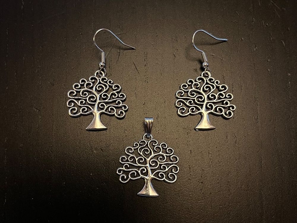 YFN Ohrringe Baum Des Lebens Aus Sterlingsilber Mit Malachit – Elegante Dangle-Ohrringe Für Frauen, Keltisches Design, 12x19 Mm